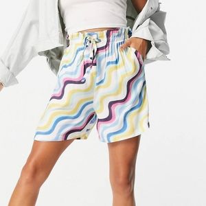 ASOS Multi Wave Colorful Native Youth Shorts Brand New Sz Small